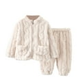 thumbnail image 1 of fatyb Toddler Boys Girls Fuzzy Fleece Lounge Outfits Long Sleeve Tops Soft Pants Fall Winter Clothes, 1 of 3
