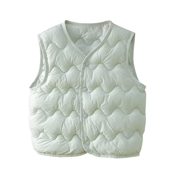 fatyb Toddler Boys Girls Padded Vest Sleeveless Lightweight Winter Coat V Neck Button up Down Jacket