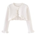 thumbnail image 1 of fatyb Toddler Girls Cardigan Sweater Long Sleeve Cropped Cover up Ruffle Girls Button Closure Jacket, 1 of 6