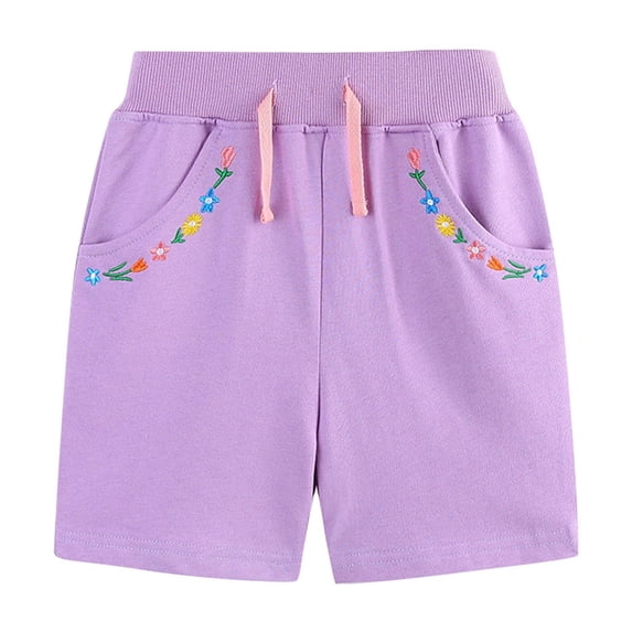 fatyb Toddler Girls Cute Shorts Cotton Drawstring Casual Shorts Kids Summer Sweat Shorts with Pockets