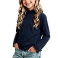 thumbnail image 1 of fatyb Toddler Girls Long Sleeve Cotton Tee Ruffle Mock Neck Long Sleeve Lightweight T-Shirts for Kids, 1 of 6