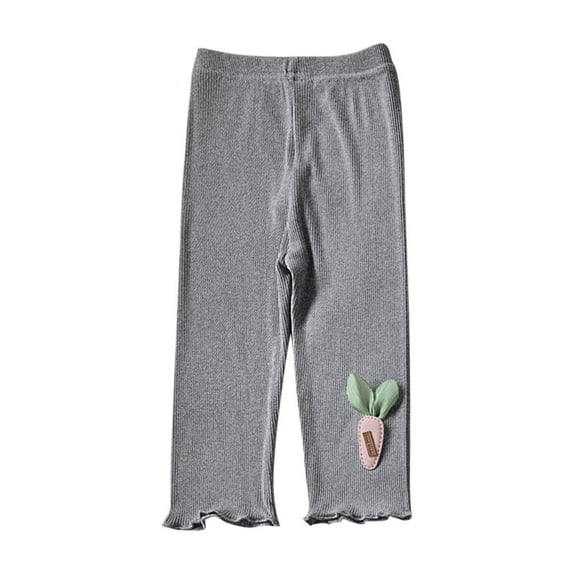 fatyb Toddler Girls Ribbed Pants Little Girls Thin Capris Leggings Comfortable Kids Summer Bottom Pants