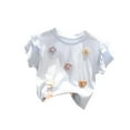 thumbnail image 1 of fatyb Toddler Girls Summer T-Shirts Flower Cotton Tees Short Sleeve Crew Neck Little Girls Cute Tops, 1 of 6