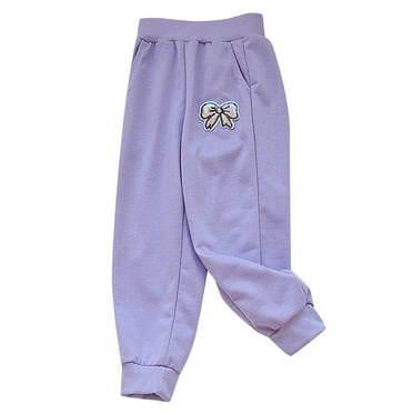 fatyb Toddler Girls Sweatpants Elastic Waist Cotton Joggers Infant Kids Casual Pull on Pants with Pockets