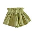 thumbnail image 1 of fatyb Toddler Kids Girls Cotton Linen Shorts Ruffle High Waist Casual Shorts Girls Cute Summer Shorts, 1 of 7