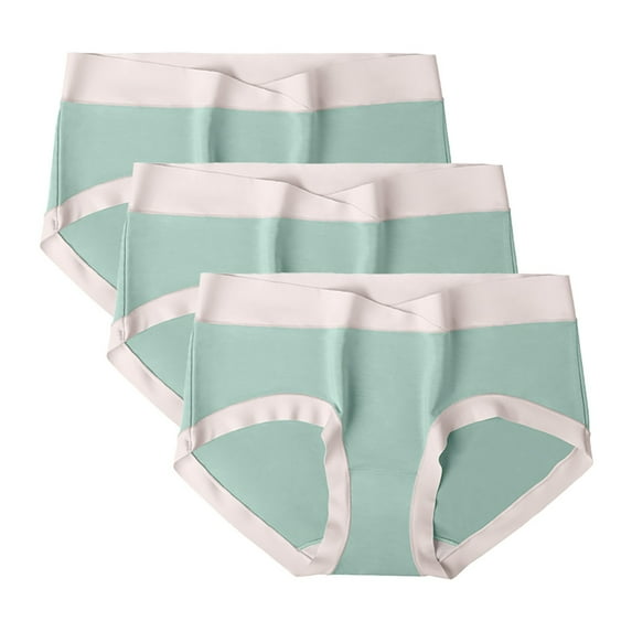 fatyb Underwear for Women Cotton Full Coverage Briefs Mid Waisted Womens Breathable Panties Pack of 3