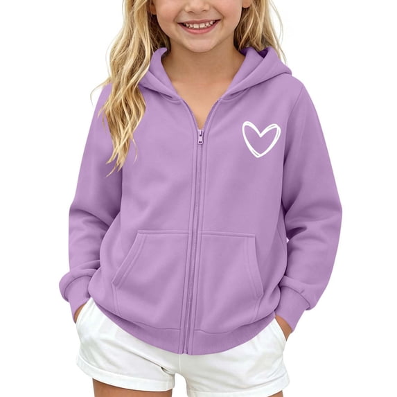 fatyb Unisex Boys Girls Hoodies Sweatshirt Casual Full Zip Hooded Jacket with Pockets Size 5-14 Years