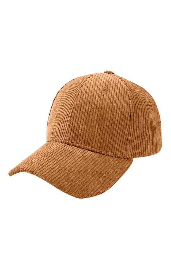 Unisex Corduroy Baseball Cap Mens Solid Color Womens Adjustable Trucker Cap for Outdoor Travel