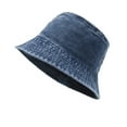 thumbnail image 1 of fatyb Unisex Denim Bucket Hat Cotton Washed Outdoor Beach Hat Sun Protection Packable Vintage Fishing Cap, 1 of 3