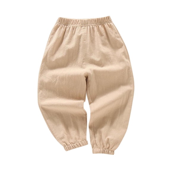 fatyb Unisex Kids Long Bloomers Elastic Waist Girls Boys Cotton Pants Lightweight Loose Casual Pants