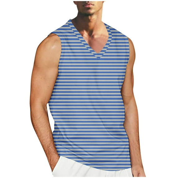 fatyb V Neck Tank Tops Mens Summer Stylish Sleeveless T Shirts Printed Lightweight Casual Beach Tops