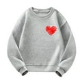 thumbnail image 1 of fatyb Valentine's Day Kids Sweatshirts Heart Print Crewneck Pullover Boys Girls Casual Long Sleeve Tops, 1 of 2