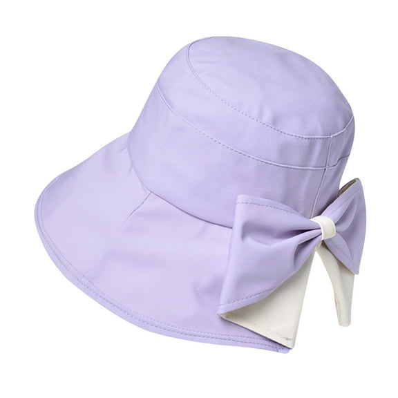 fatyb Wide Brim Bucket Hat for Women Sun Protection Outdoor Travel Womens Summer Beach Sun Hats with Bow