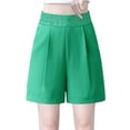 thumbnail image 1 of fatyb Wide Leg Shorts for Women Knee Length Elastic High Waist Casual Shorts Loose Womens Summer Shorts, 1 of 7