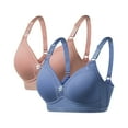 thumbnail image 1 of fatyb Women's 2 Pack Everyday Bras No Underwire Supportive Bras Full Coverage Comfort Bras for Women, 1 of 4