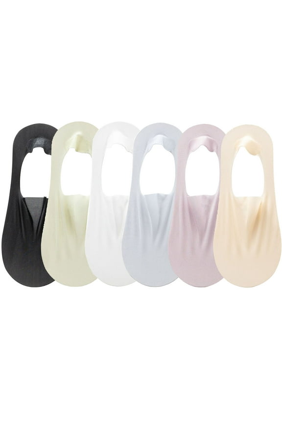 Women's 6 Pairs No Show Socks Cotton Ultra Low Cut Liner Non-slip Thin Socks for Flats