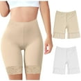 thumbnail image 1 of fatyb Women's Boyshorts Panties Seamless High Waist Boxer Briefs Plain 2 Pack Long Underwear for Women, 1 of 4