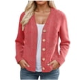 thumbnail image 1 of fatyb Women's Cardigan Sweater Button down V Neck Knit Jacket Open Front Outerwear Coat with Pockets, 1 of 6