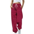 thumbnail image 1 of fatyb Women's Casual Knitted Pants Elastic Bottom Joggers Pants Baggy Lounge Sweatpants with Pockets, 1 of 6