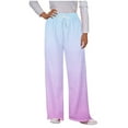 thumbnail image 1 of fatyb Women's Casual Pants Drawstring Wide Leg Pants Womens Elastic High Waist Lounge Pants with Pockets, 1 of 5
