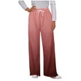thumbnail image 1 of fatyb Women's Casual Pants Drawstring Wide Leg Pants Womens Elastic High Waist Lounge Pants with Pockets, 1 of 5
