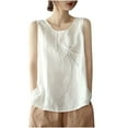 thumbnail image 1 of fatyb Women's Cotton Linen Tank Tops Oversized Sleeveless Casual Shirts Loose Lightweight Blouses L-4XL, 1 of 3