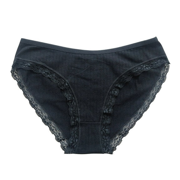 fatyb Women's Cotton Panties Lace Full Coverage Bikini Soft Panties Ladies Solid Color Stretch Underwear