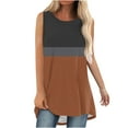 thumbnail image 1 of fatyb Women's Crewneck Tank Tops Color Block Flowy Tunic Shirts Sleeveless Casual Blouses Tee for Women, 1 of 5