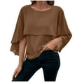 thumbnail image 1 of fatyb Women's Elegant Blouses Ruffle Casual Chiffon Shirts Layered Loose Dressy Flowy Tops for Women, 1 of 8