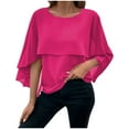 thumbnail image 1 of fatyb Women's Elegant Blouses Ruffle Casual Chiffon Shirts Layered Loose Dressy Flowy Tops for Women, 1 of 8