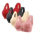 thumbnail image 1 of fatyb Women's Everyday Bras Front Closure Full Coverage Bra 4 Pack No Underwire Bralettes for Ladies, 1 of 6