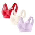 thumbnail image 1 of fatyb Women's Everyday Bras No Underwire Seamless Bras Plain Full Coverage Comfortable Bras Multipack, 1 of 4