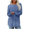 thumbnail image 1 of fatyb Women's Fall Winter Tunic Tops Basic Knit Long Sleeve Soft Sweater Lightweight Pullover Shirts, 1 of 6