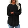 thumbnail image 1 of fatyb Women's Fall Winter Tunic Tops Basic Knit Long Sleeve Soft Sweater Lightweight Pullover Shirts, 1 of 6