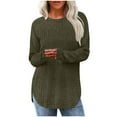 thumbnail image 1 of fatyb Women's Fall Winter Tunic Tops Basic Knit Long Sleeve Soft Sweater Lightweight Pullover Shirts, 1 of 6