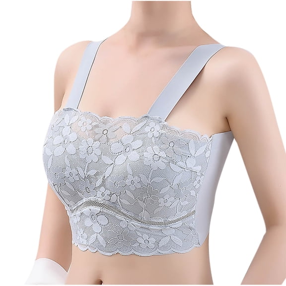 fatyb Women's Floral Lace Wireless Bras Full Coverage Everyday Bras Smooth Back Padded Bras for Women