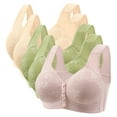 thumbnail image 1 of fatyb Women's Front Closure Bras No Underwire Bralettes Ladies Full Coverage Everyday Bras Pack of 5, 1 of 5
