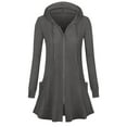 thumbnail image 1 of fatyb Women's Full Zip Long Hoodies Tunic Sweatshirts Dressy Cardigan Casual Hooded Jacket with Pockets, 1 of 5