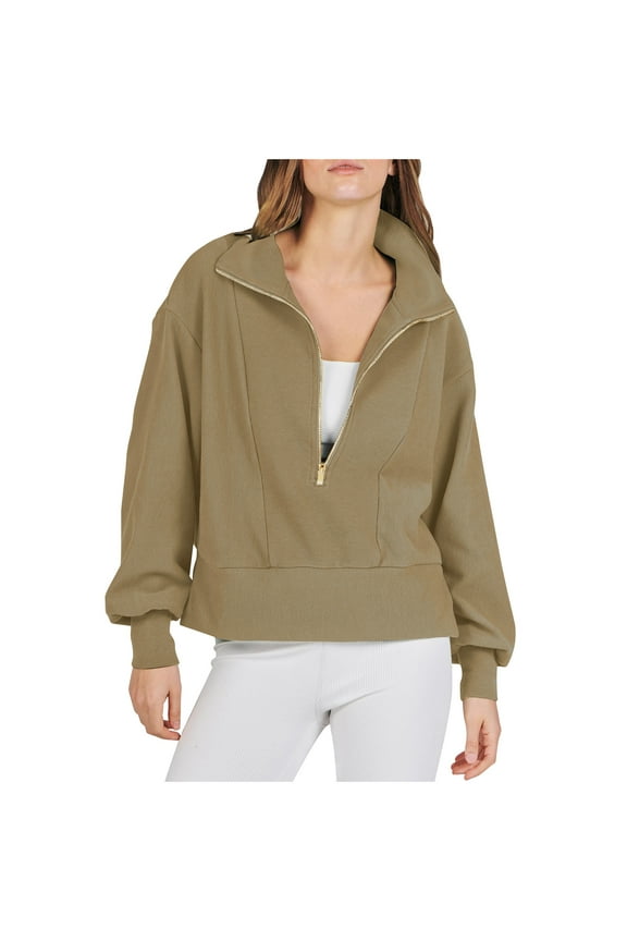 Women's Half Zip Sweatshirts Athletic Workout Long Sleeve Pullover Sweatshirt Fall Gym Tops