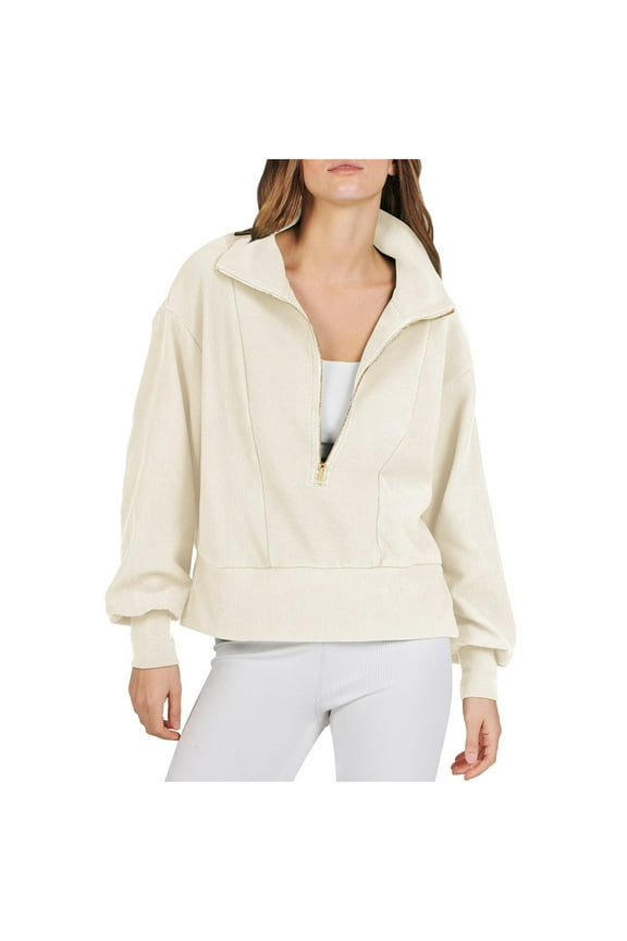 Women's Half Zip Sweatshirts Athletic Workout Long Sleeve Pullover Sweatshirt Fall Gym Tops