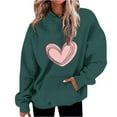 thumbnail image 1 of fatyb Women's Heart Printed Hoodies Drawstring Long Sleeve Sweatshirts Loose Pullover Tops with Pockets, 1 of 5