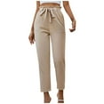 thumbnail image 1 of fatyb Women's High Waisted Dress Pants Formal Work Straight Pants Ladies Business Office Casual Trousers, 1 of 6