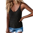 thumbnail image 1 of fatyb Women's Knit Tank Tops V Neck Spaghetti Strap Camisole Sleeveless Loose Casual Crochet Tshirts, 1 of 7