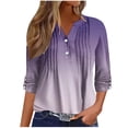 thumbnail image 1 of fatyb Women's Long Sleeve Blouses Casual Dressy V Neck Pleated Shirts Business Work Tops for Women, 1 of 5