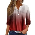 thumbnail image 1 of fatyb Women's Long Sleeve Blouses Casual Dressy V Neck Pleated Shirts Business Work Tops for Women, 1 of 5