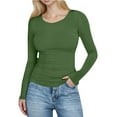 thumbnail image 1 of fatyb Women's Long Sleeve Ribbed Tops Casual Knit Basic Tee Crew Neck Lightweight T-Shirts for Going Out, 1 of 7
