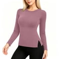 thumbnail image 1 of fatyb Women's Long Sleeve Thermal Shirts Fleece Lined Base Layer Tops Fall Winter Thick Warm Undershirts, 1 of 5