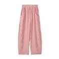 thumbnail image 1 of fatyb Women's Lounge Pants Drawstring Elastic Striped Wide Leg Pants Lightweight Casual Slacks with Pockets, 1 of 4