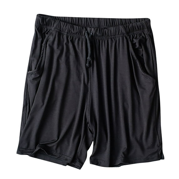 fatyb Women's Lounge Shorts with Pockets High Waist Bottoms Solid Color Loose Soft Casual Pajama Shorts