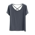 thumbnail image 1 of fatyb Women's Lounge Tops Short Sleeve Comfy Pajama T Shirts Casual Crew Neck Loose Blouses Sleepwear, 1 of 7